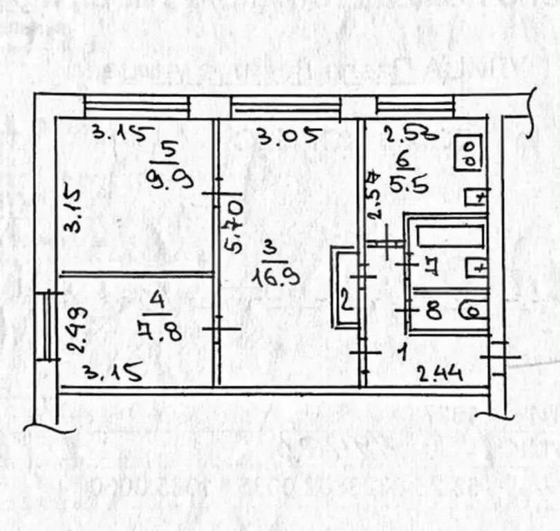 3-к. квартира, 48 м, 1/5 эт. - Фото 0