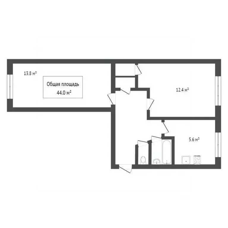 2-к кв. Томская область, Томск Черемошники мкр, ул. Профсоюзная, 20 ... - Фото 2
