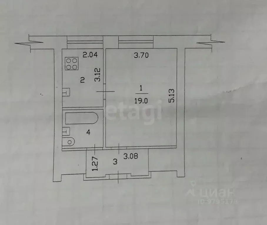 1-к кв. Татарстан, Казань ул. Мусина, 59Бк1 (33.0 м) - Фото 0