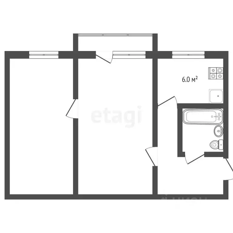 2-к кв. Нижегородская область, Выкса Гоголя мкр, 13 (44.1 м) - Фото 2