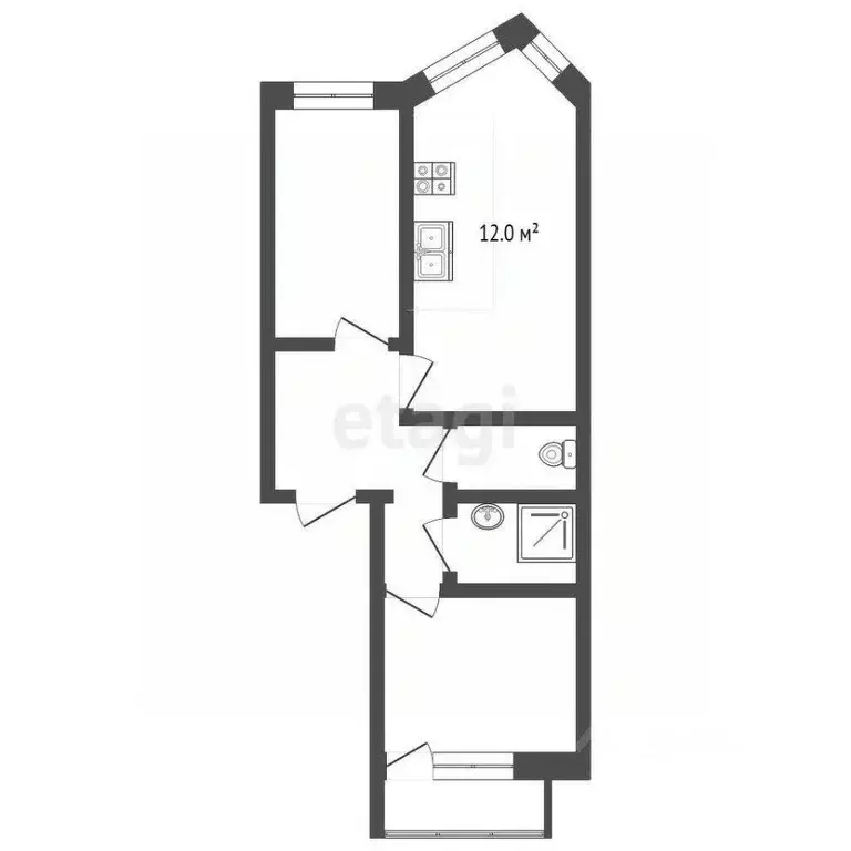2-к кв. Архангельская область, Коряжма Советская ул., 11 (51.6 м) - Фото 1