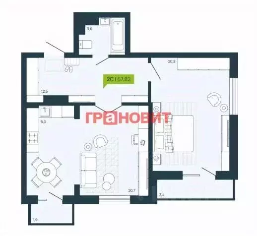 2-к кв. Новосибирская область, Новосибирск Затулинский жилмассив, ул. ... - Фото 1