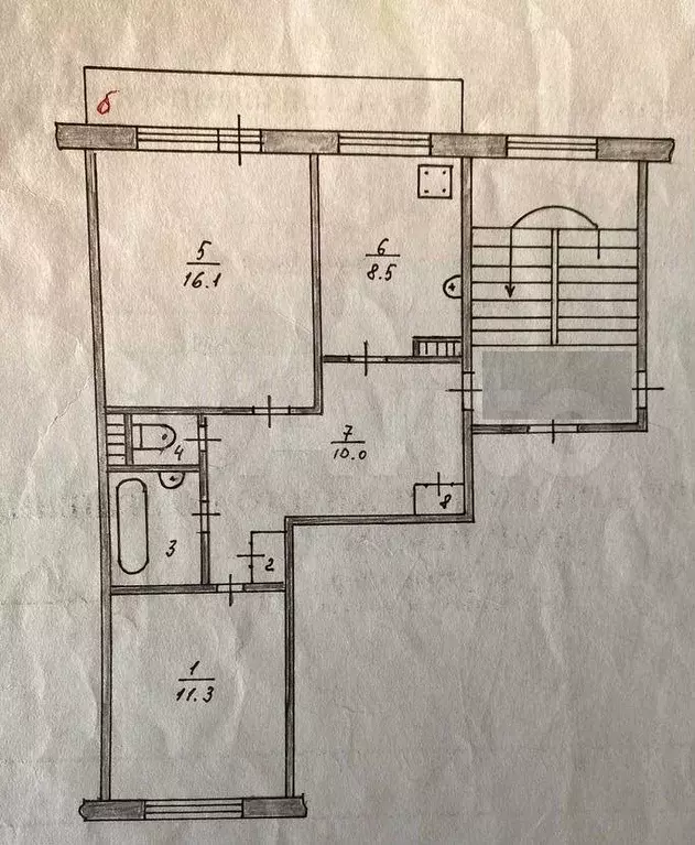 2-к. квартира, 52,7 м, 3/3 эт. - Фото 0