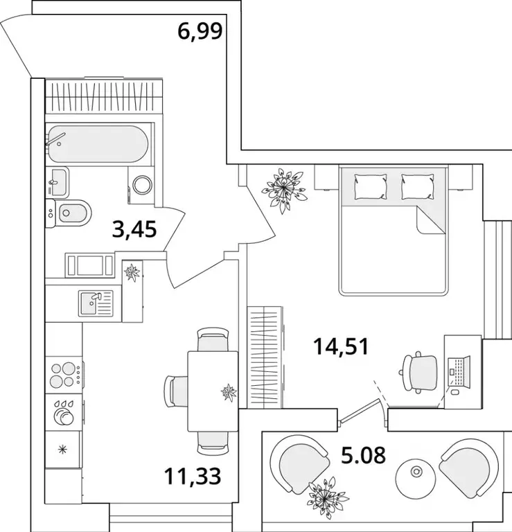 1-к кв. Санкт-Петербург Кубинская ул., 82к3с1 (39.3 м) - Фото 0