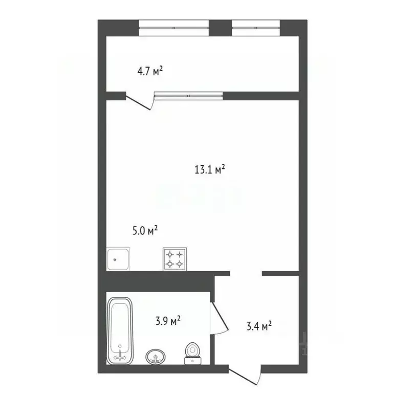 Студия Красноярский край, Красноярск ул. Апрельская, 9 (30.5 м) - Фото 1