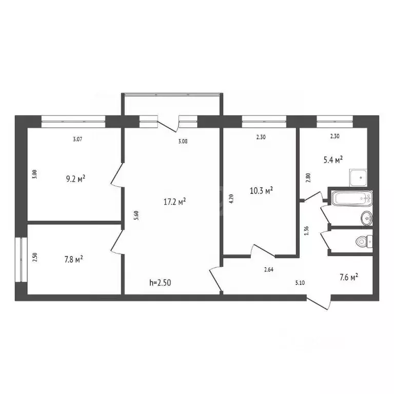 4-к кв. Красноярский край, Красноярск Ульяновский просп., 4 (61.6 м) - Фото 1