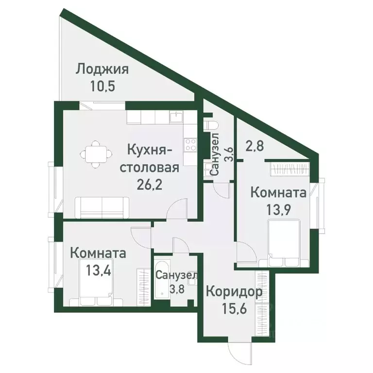 2-к кв. Челябинская область, Челябинский городской округ, пос. ... - Фото 1