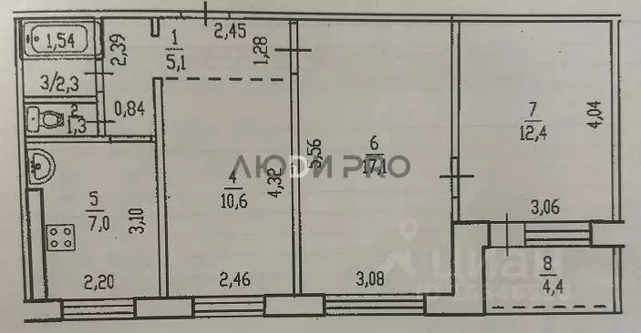 3-к кв. Башкортостан, Уфа ул. Орджоникидзе, 36 (58.0 м) - Фото 2