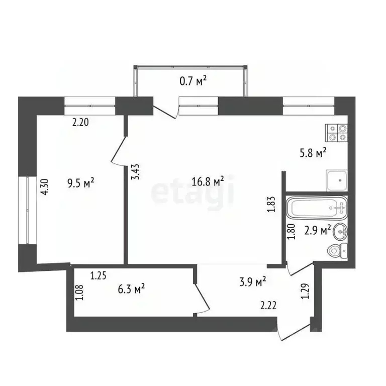 2-к кв. Мордовия, Саранск Пролетарская ул., 27 (39.4 м) - Фото 2