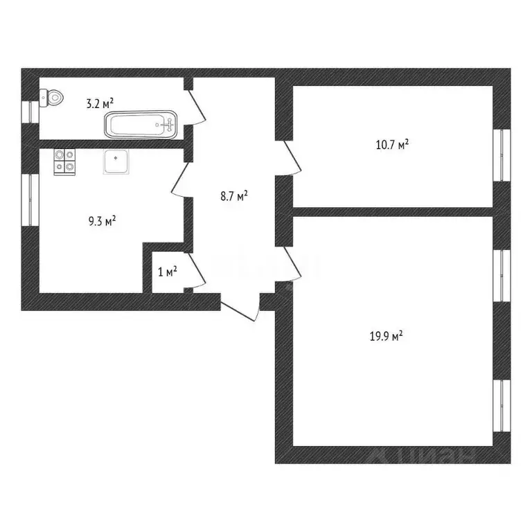 2-к кв. Нижегородская область, Нижний Новгород Тираспольская ул., 21 ... - Фото 2