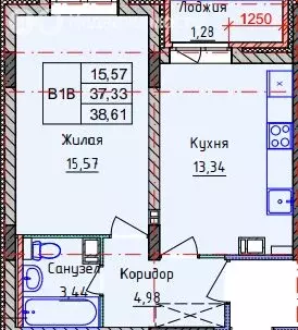 1-комнатная квартира: Ярославль, 2-й Брагинский проезд, 18 (38.61 м) - Фото 1