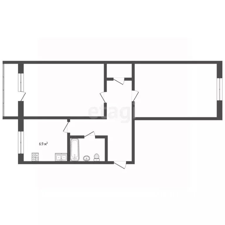 2-к кв. Алтайский край, Барнаул ул. Георгия Исакова, 161 (44.3 м) - Фото 2