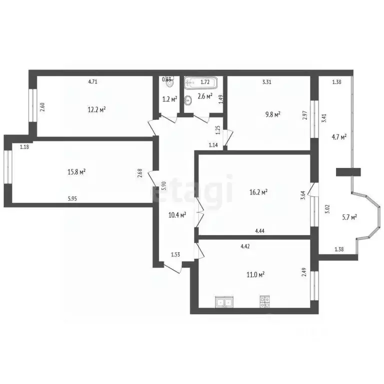 4-к кв. Самарская область, Самара Ташкентская ул., 246 (85.0 м) - Фото 2