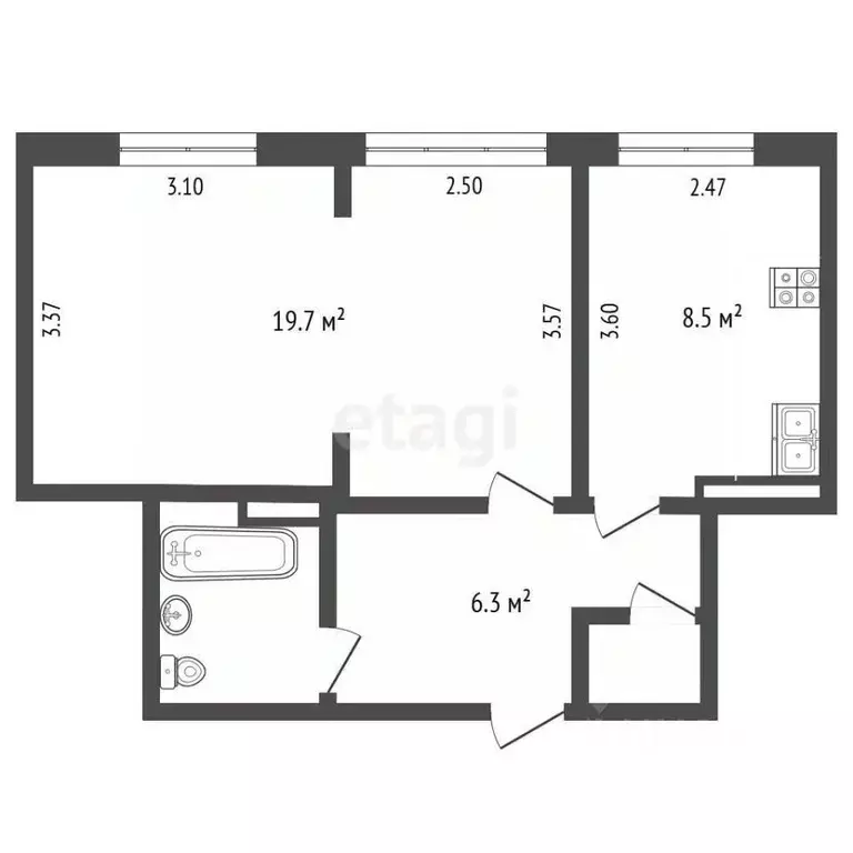 1-к кв. Камчатский край, Елизово Уральская ул., 13 (37.6 м) - Фото 1