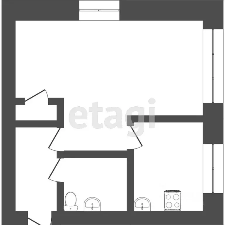 1-к кв. Томская область, Томск просп. Фрунзе, 105 (29.9 м) - Фото 2