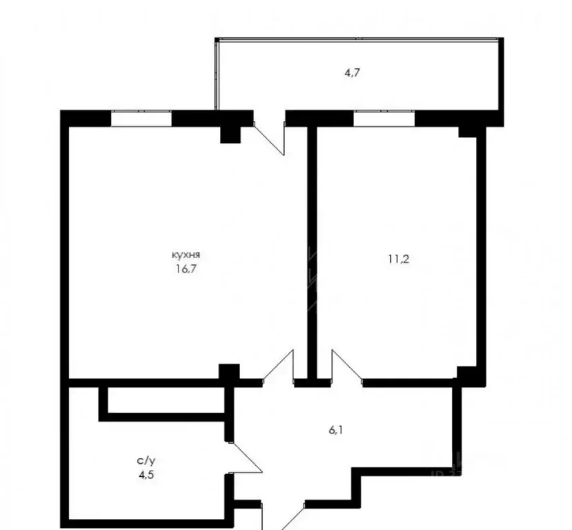 1-к кв. Тюменская область, Тюмень ул. Николая Никитина, 12 (39.0 м) - Фото 1