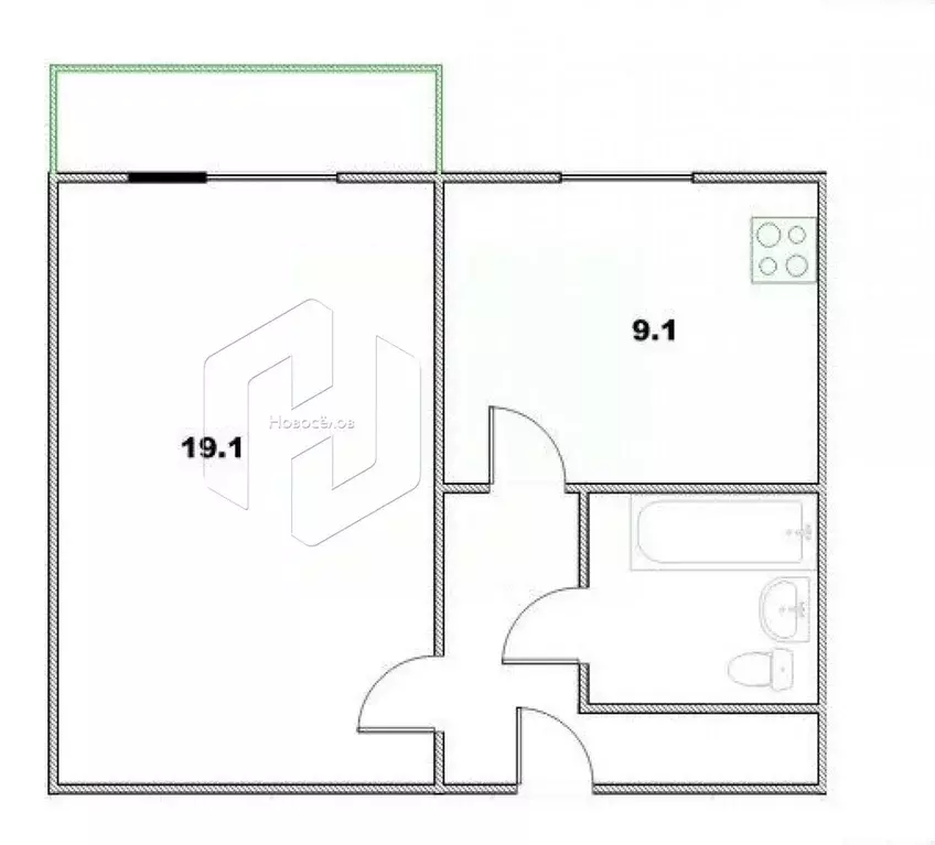 1-к кв. Мордовия, Саранск ул. Мичурина, 1 (37.1 м) - Фото 1