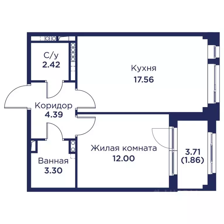 1-к кв. Санкт-Петербург, Санкт-Петербург, Кронштадт дор. Цитадельская ... - Фото 0