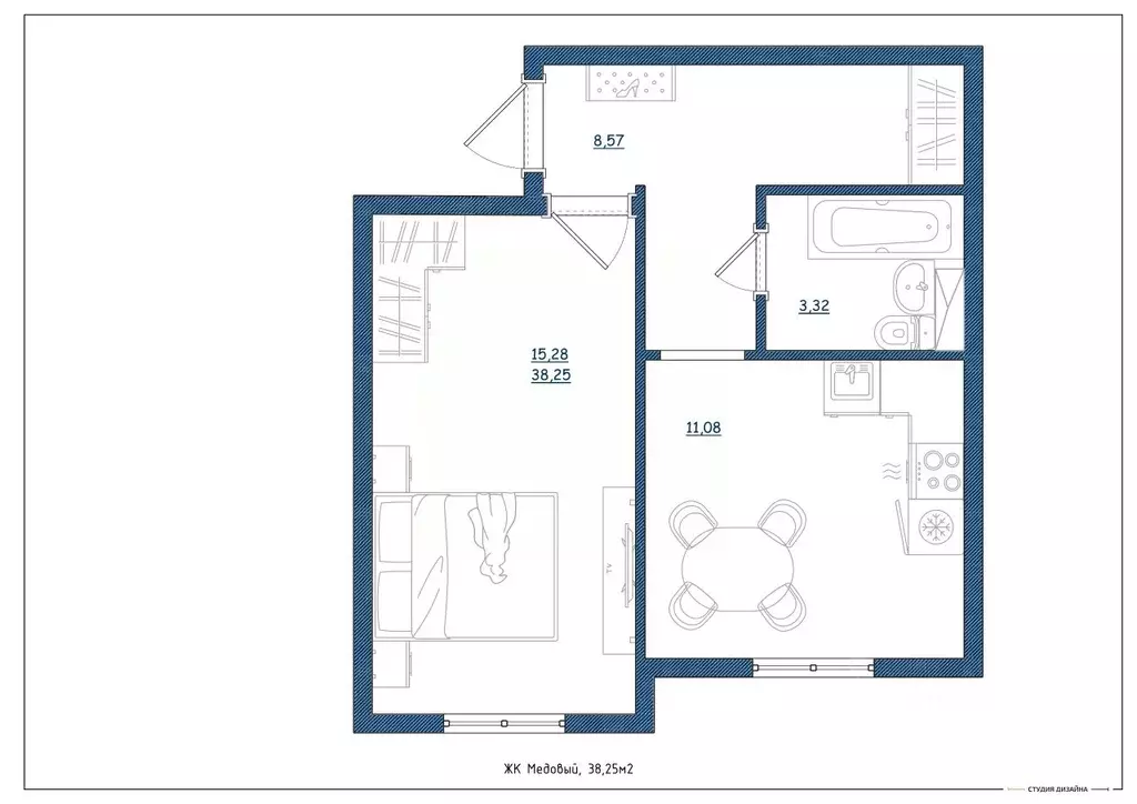 1-к кв. Тверская область, Тверь ул. Медовая, 4 (38.25 м) - Фото 2