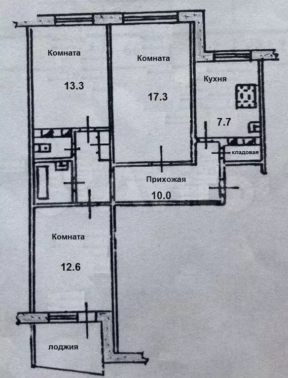 3-к. квартира, 66,4 м, 3/9 эт. - Фото 0