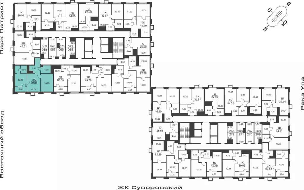 2-к кв. Тульская область, Тула ул. Академика Насоновой, 18Б (59.85 м) - Фото 2