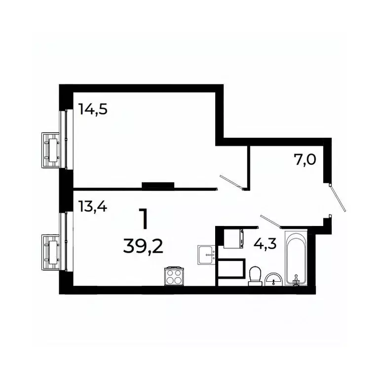 1-к кв. Нижегородская область, Нижний Новгород ул. Коперника, 15 (39.2 ... - Фото 0