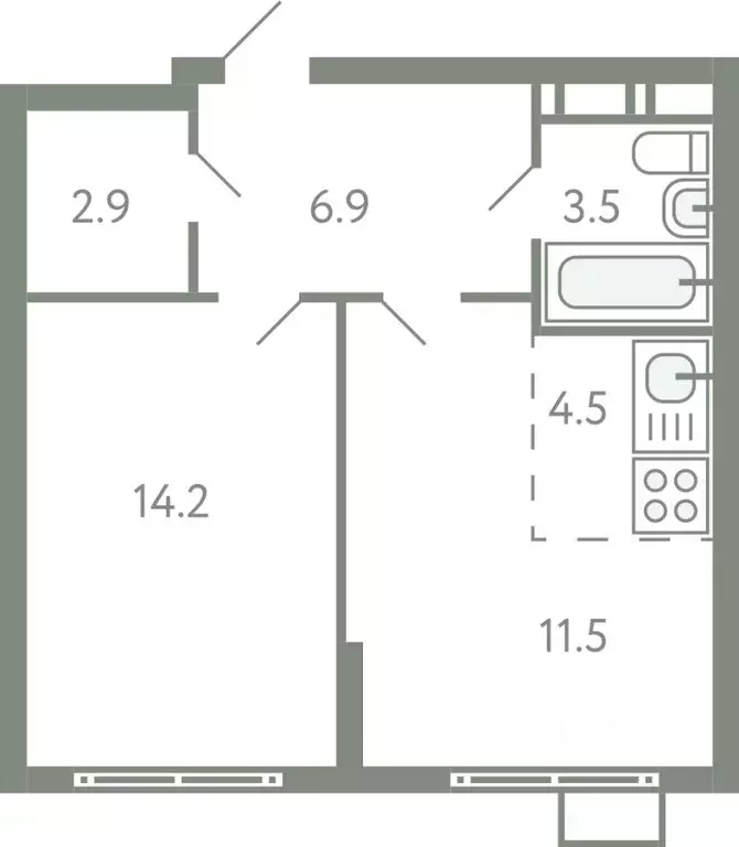 2-к кв. Московская область, Ленинский городской округ, Молоково пгт ... - Фото 1