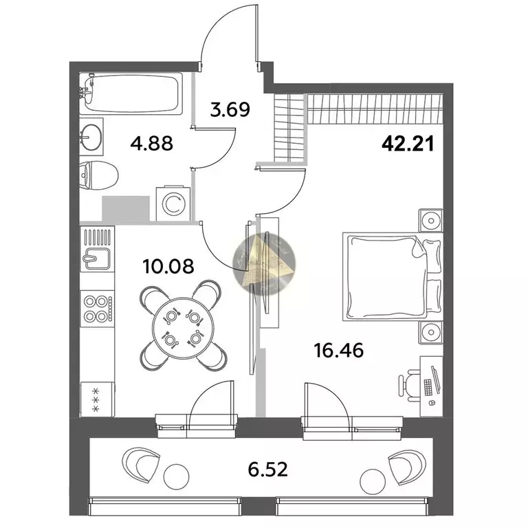 1-комнатная квартира: Санкт-Петербург, Среднерогатская улица, 11к2 ... - Фото 1