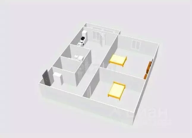 2-к кв. Сахалинская область, Анива ул. С.Н. Пудова, 18Б/2 (56.0 м) - Фото 2