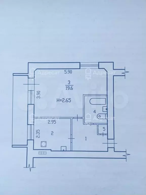 1-к. квартира, 36 м, 2/9 эт. - Фото 0