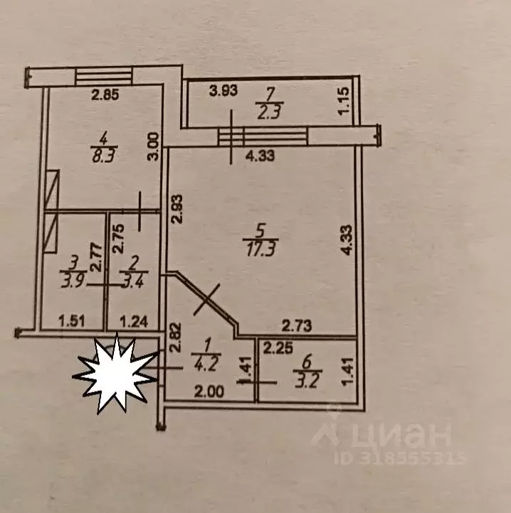 1-к кв. Омская область, Омск Осоавиахимовская ул., 183к1 (40.3 м) - Фото 0