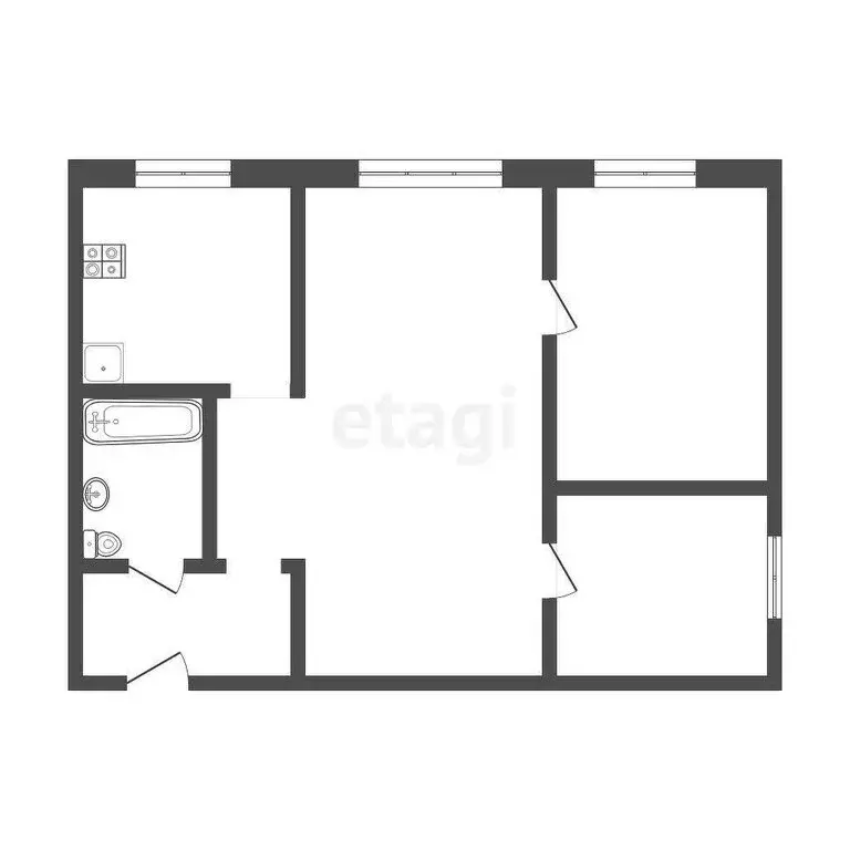 2-комнатная квартира: Полтавка, улица Победы, 1 (41.8 м) - Фото 0