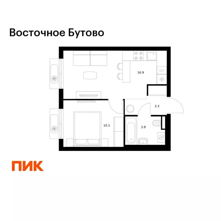 1-к кв. Московская область, Ленинский городской округ, Боброво пгт ... - Фото 1