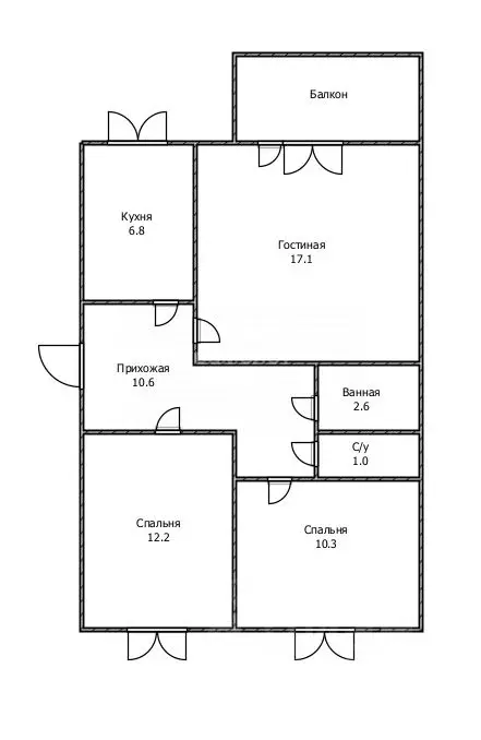 3-к кв. Ульяновская область, Ульяновск ул. Аблукова, 91 (63.3 м) - Фото 1