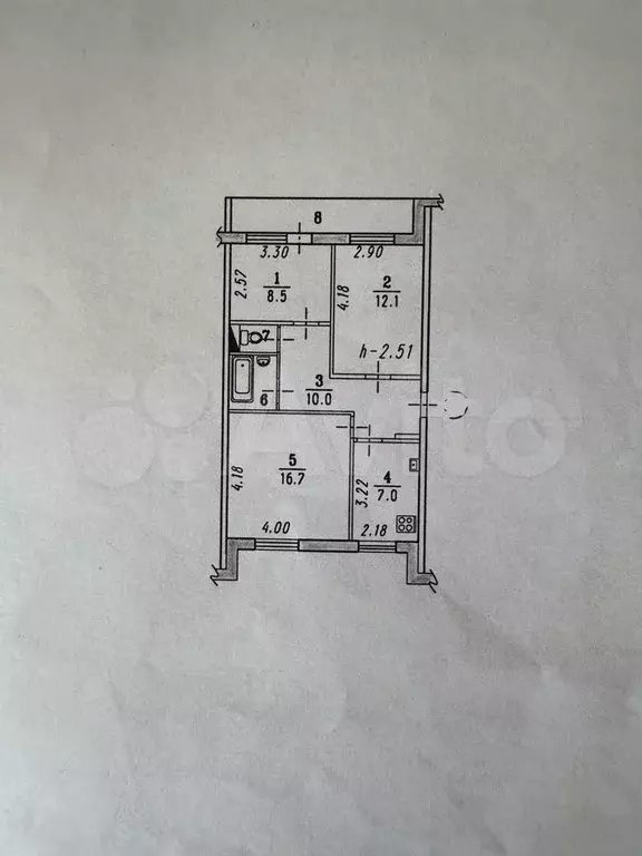 3-к. квартира, 58 м, 4/5 эт. - Фото 0