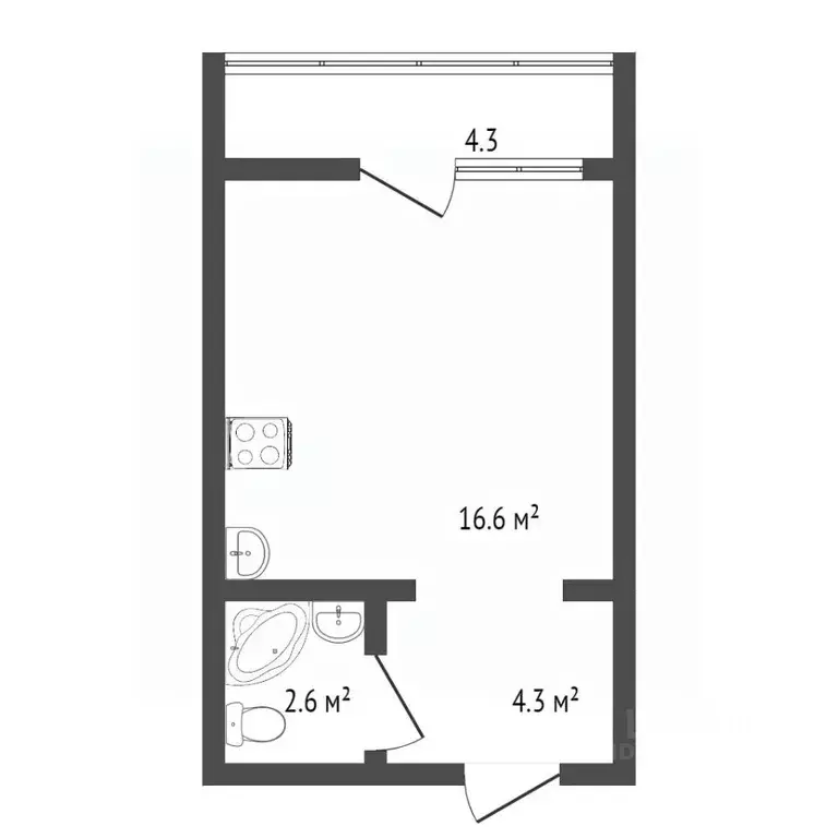 Студия Амурская область, Благовещенский район, с. Чигири ул. Красная, ... - Фото 2