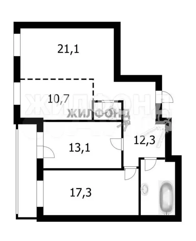 3-к. квартира, 82,5 м, 3/27 эт. - Фото 0