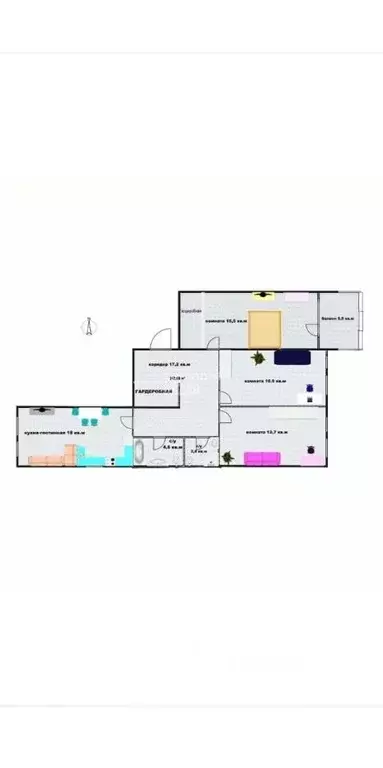 3-к кв. Краснодарский край, Новороссийск ул. Григорьева, 12 (88.0 м) - Фото 1