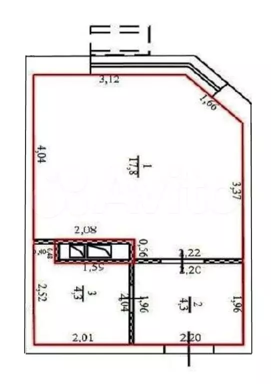 Квартира-студия, 26,4м, 7/15эт. - Фото 1