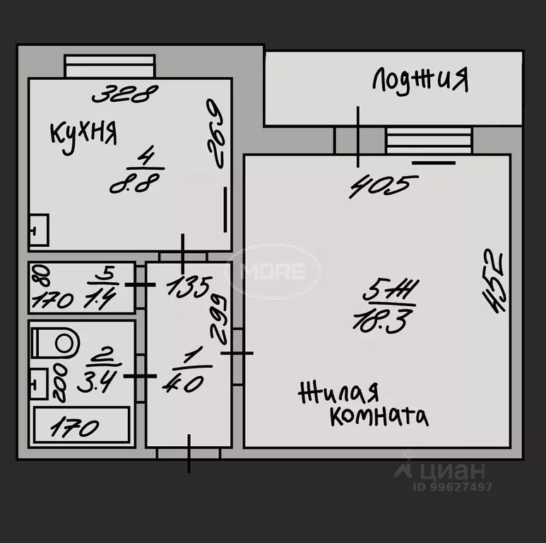 1-к кв. Калининградская область, Гурьевск Советская ул., 6А (35.9 м) - Фото 2