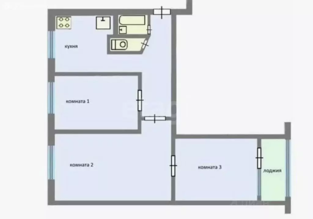 3-комнатная квартира: Казань, улица Латышских Стрелков, 33 (56.2 м) - Фото 0