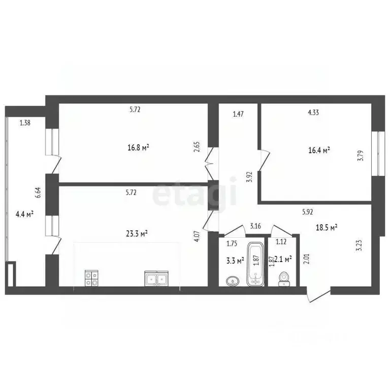 3-к кв. Марий Эл, Йошкар-Ола ул. Суворова, 40А (85.4 м) - Фото 1