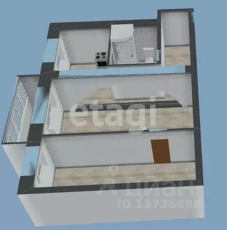 2-к кв. Амурская область, Белогорск Почтовая ул., 25 (46.5 м) - Фото 1