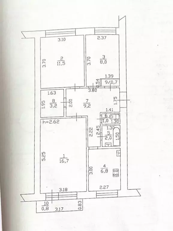 3-к. квартира, 60 м, 8/9 эт. - Фото 0