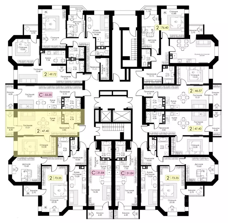 1-к кв. Тверская область, Тверь Урбан Парк жилой комплекс (47.4 м) - Фото 2