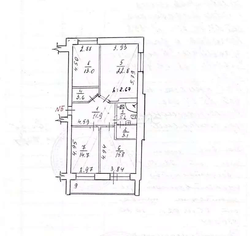 3-к кв. Карелия, Петрозаводск ул. Володарского, 27 (94.9 м) - Фото 2