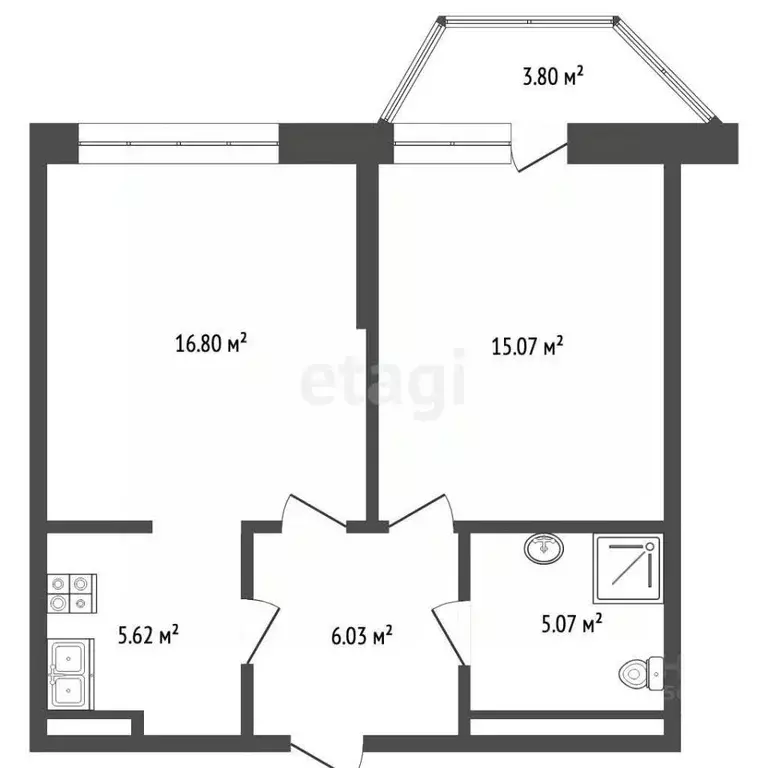 1-к кв. Краснодарский край, Анапа ул. Шевченко, 3 (52.39 м) - Фото 1