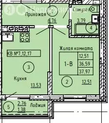 1-комнатная квартира: Оренбург, улица Ильи Глазунова, 3 (38 м) - Фото 0