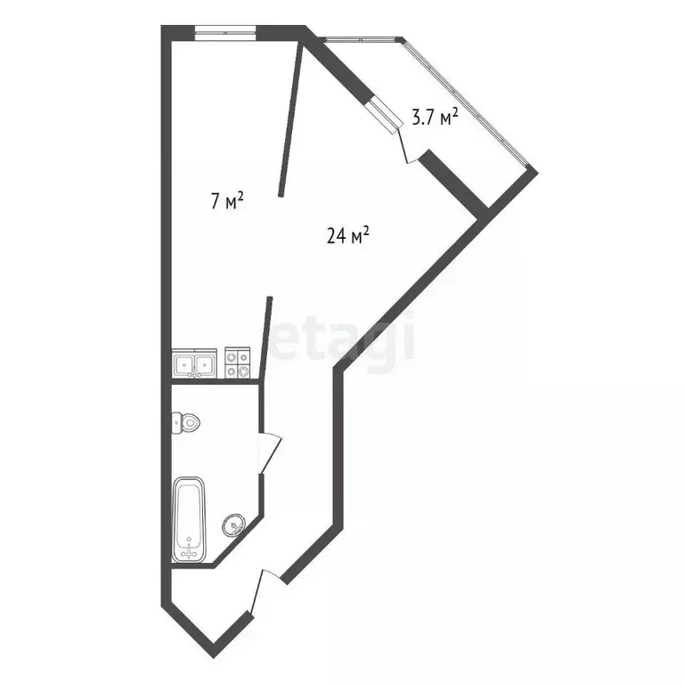 Студия Санкт-Петербург Ленинский просп., 82к1 (38.5 м) - Фото 2