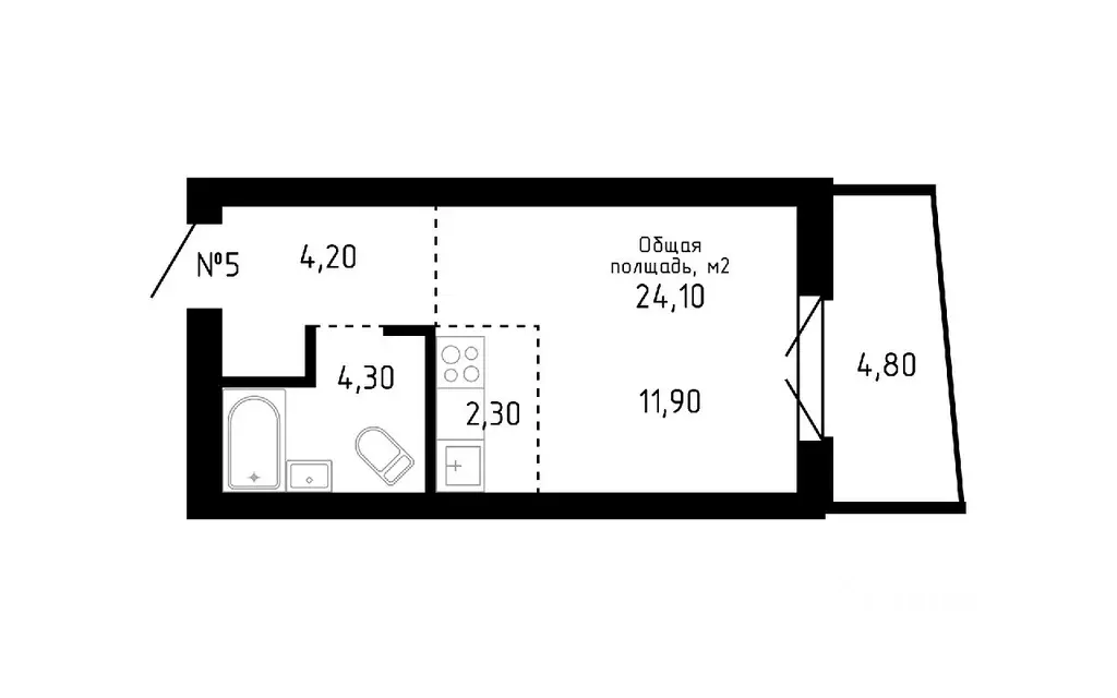 Студия Алтайский край, Барнаул ул. Никитина, 10 (24.1 м) - Фото 0